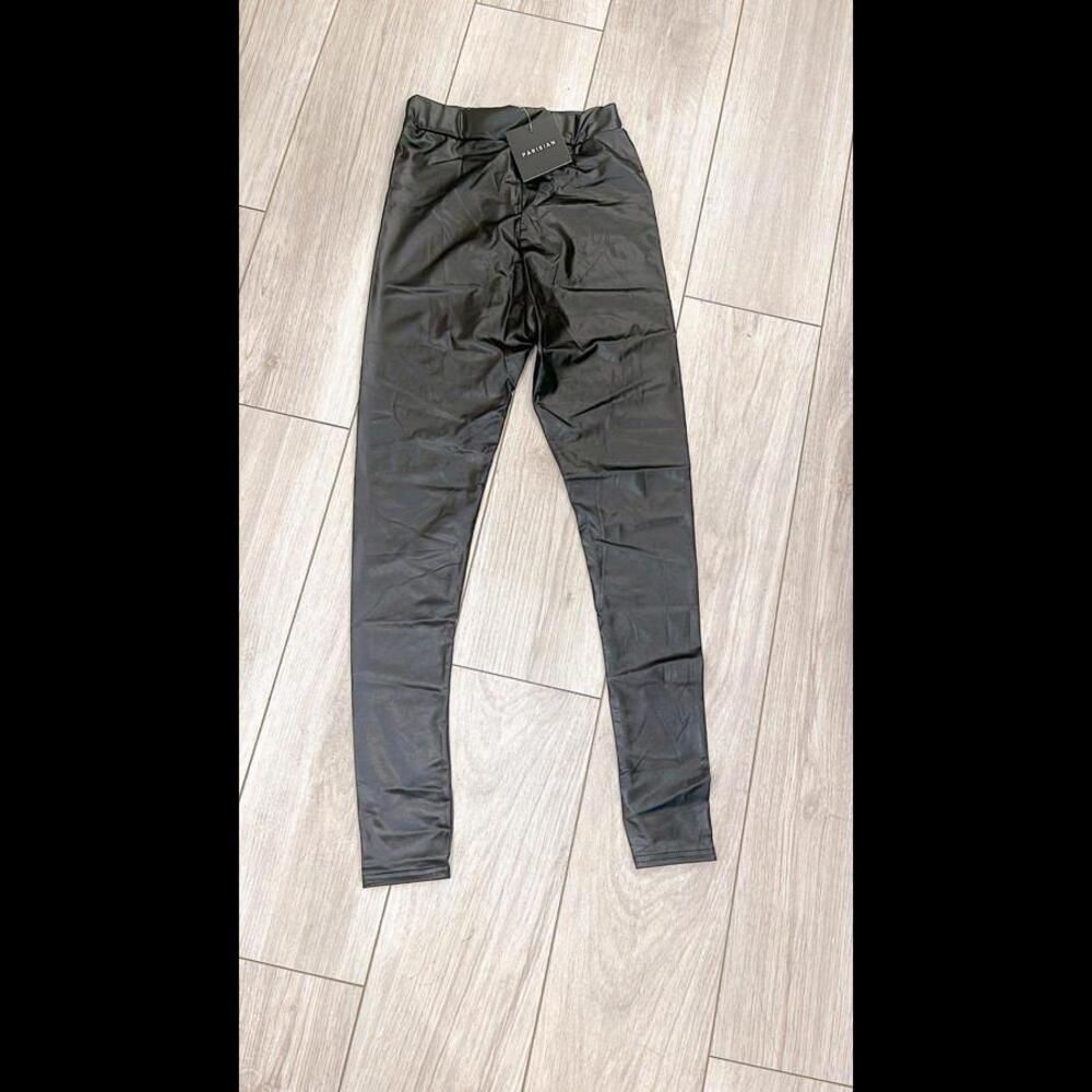 Medium Black Plu Leather Leggings Pants